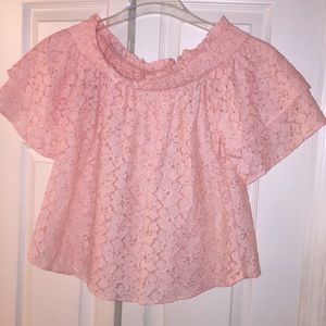 Active USA Eyelet peach off the shoulder top